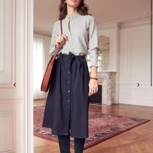 Sezane Celina Button Skirt in Navy